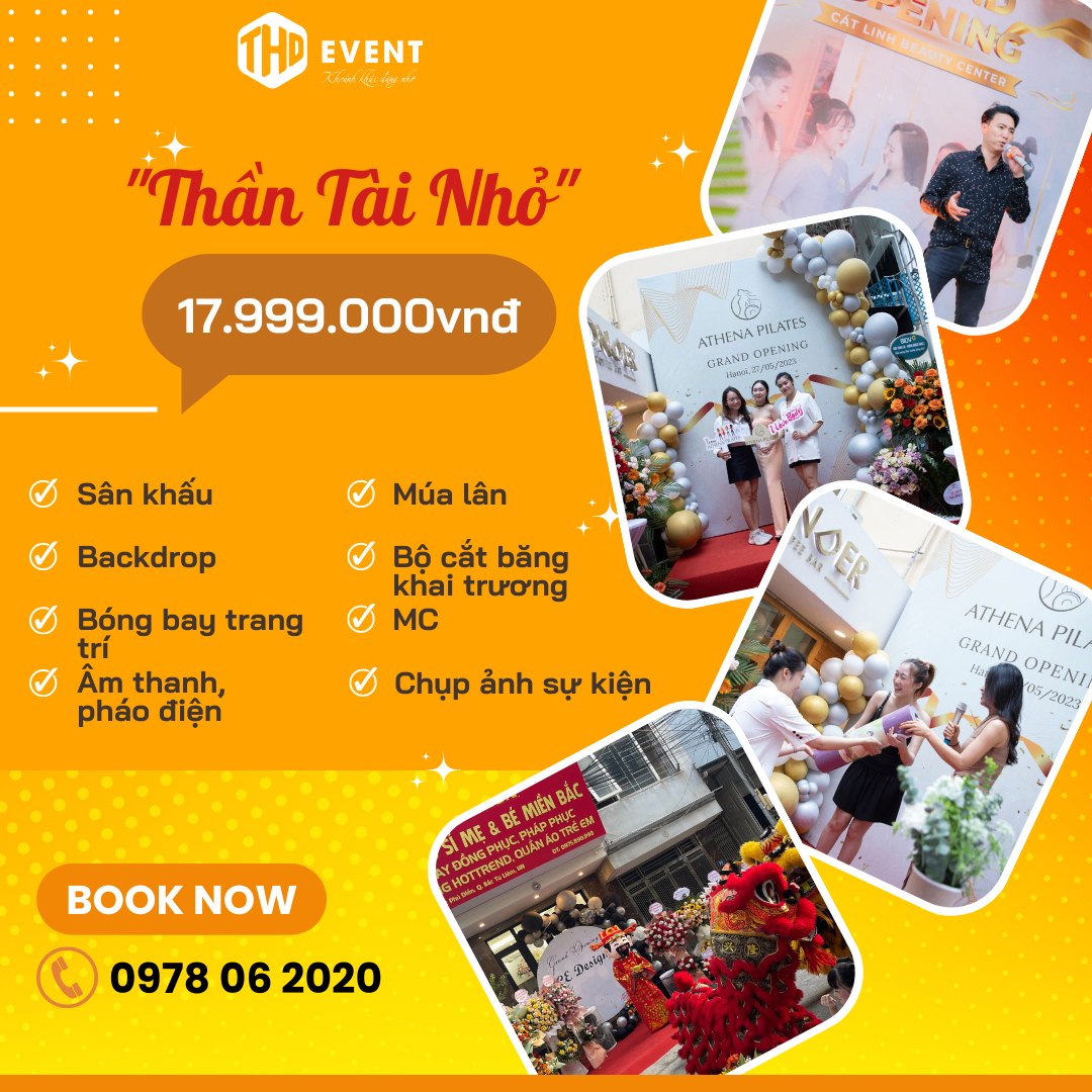 Ưu đãi Chương Trình Tháng 8 Gói Tổ Chức Lễ Khai Trương Nhỏ
